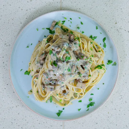 Pasta cremosa con setas en 15 minutos