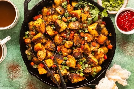 Home Fries Diner Style with Onions and Peppers