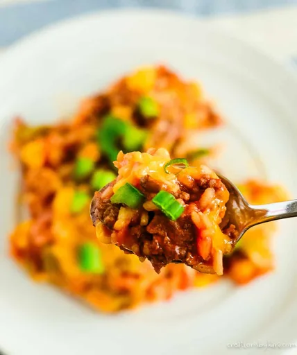 Sartén de pimientos rellenos con carne picada