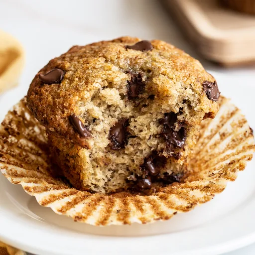 Muffins de plátano con pepitas de chocolate