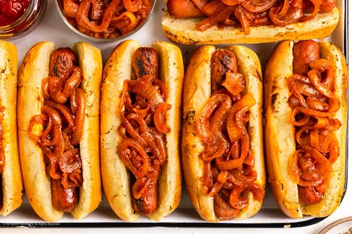 Receta de cebollas para perritos calientes