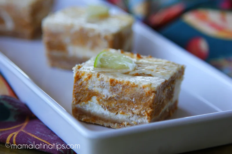 Barras de Queso con Calabaza Marmoleadas