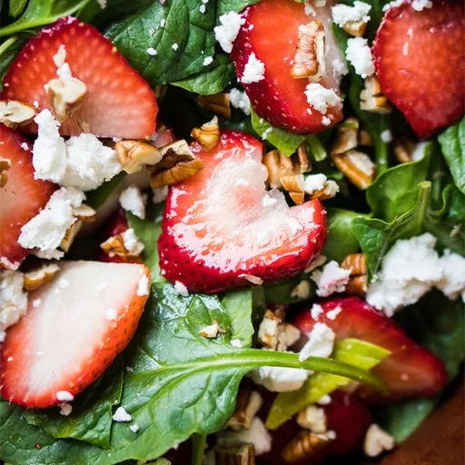 Ensalada de espinacas y fresas paleo y cetogénica