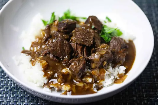 Instant Pot Beef Tips and Rice w/ Gravy