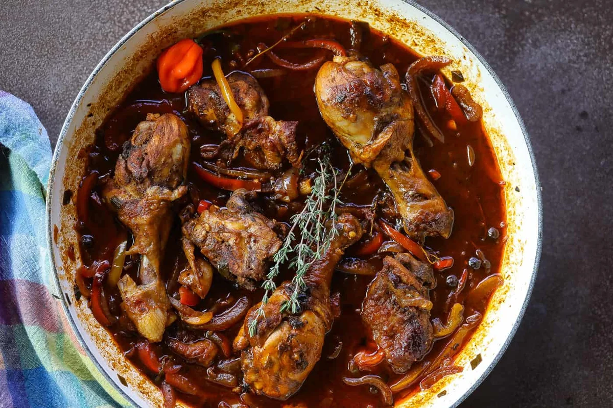 Jamaican Brown Stew Chicken with Rich Gravy