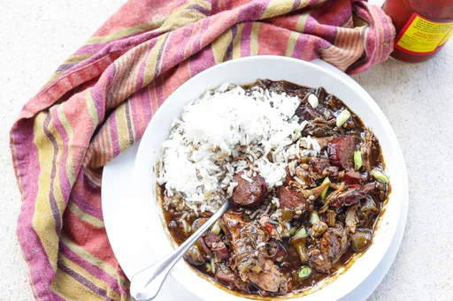 Chicken and Sausage Gumbo with Andouille & Dark Roux