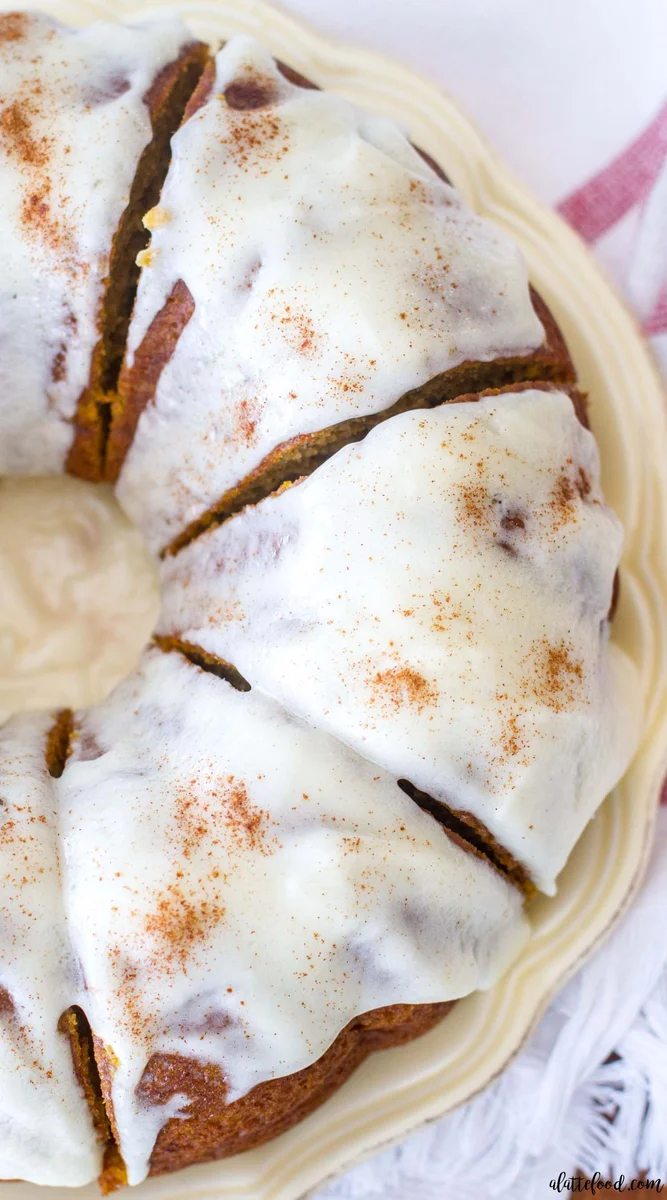 Cream Cheese Glazed Pumpkin Bundt Cake