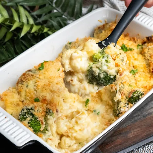 Queso con coliflor y brócoli