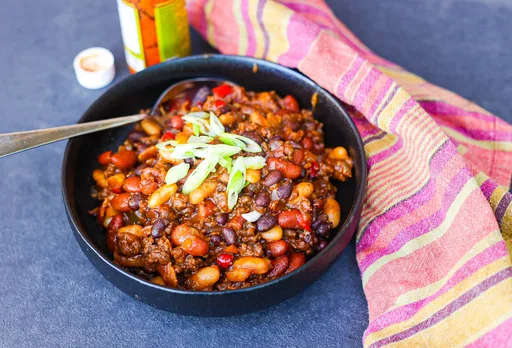Easy Cowboy Beans with Three Beans, Bacon & Ground Beef