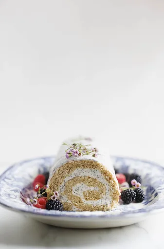 Lemon Poppy Seed Roulade for Passover