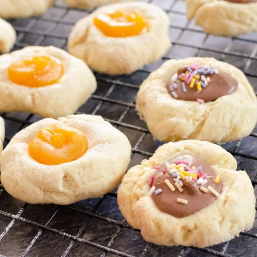 Thumbprint Cookies - Curd, Jam or Chocolate
