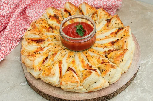 Espiral de pizza de hojaldre