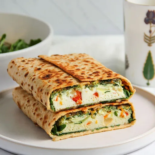 Wraps de Claras de Huevo con Verduras y Sabores Indios Intensos