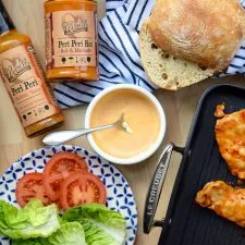 Hamburguesas de pollo peri peri