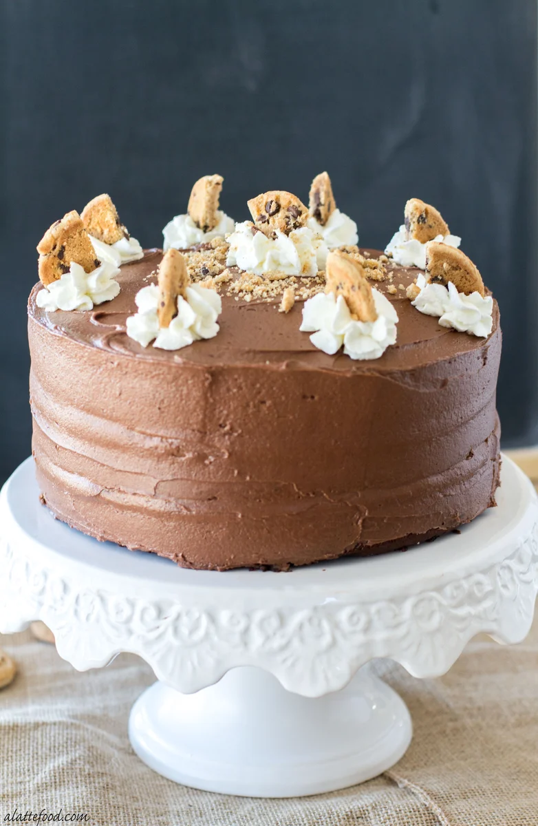 Tarta de galletas con doble pepita de chocolate