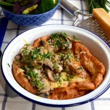 Creamy Mushroom Savoury Dutch Baby Pancake