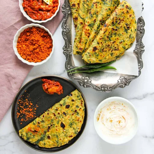 Kale Aloo Paratha (Soft Whole Wheat Indian Flatbread)