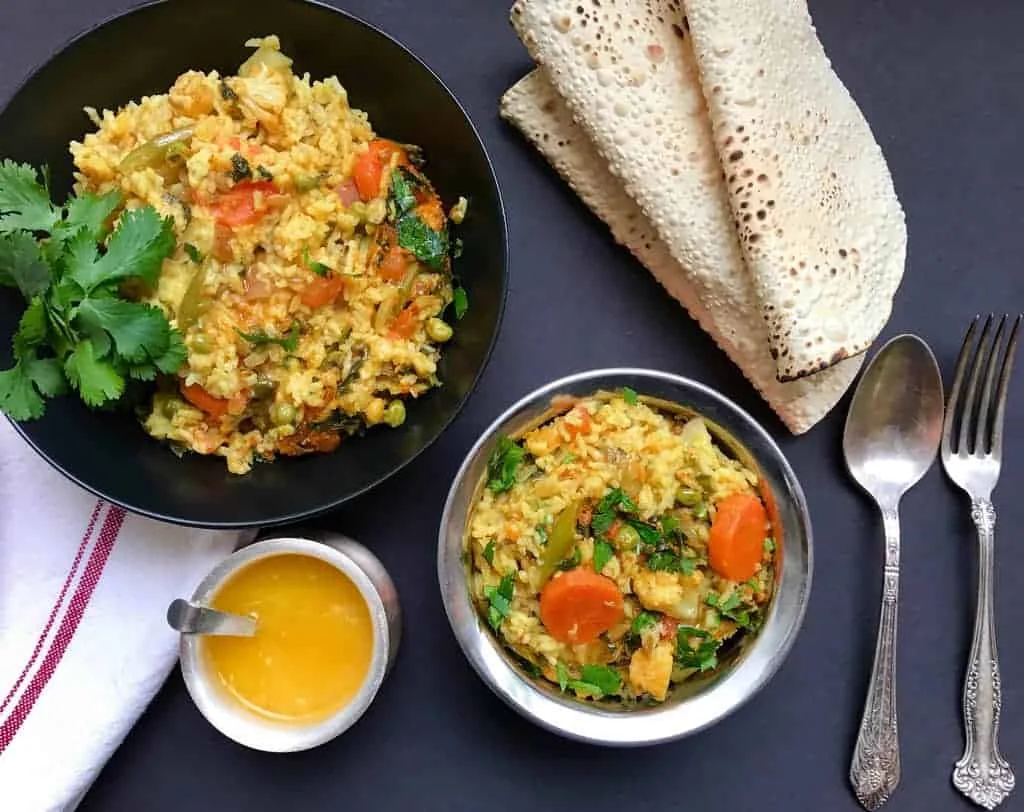 Instant Pot Mixed Lentils and Vegetables Khichdi