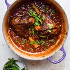 Tomato Braised Lamb Shanks
