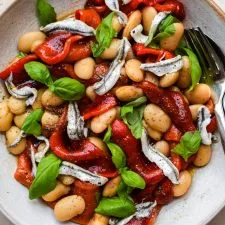 Roasted Peppers with Butter Beans and Anchovies