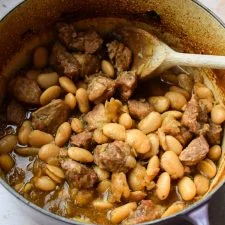 Slow Cooked Pork with Butter Beans and Sherry