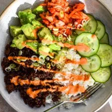 Korean Beef Mince Rice Bowls