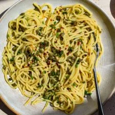 Caper Spaghetti with Lemon, Chilli and Garlic