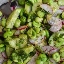 Broad Bean, Cucumber and Radish Salad