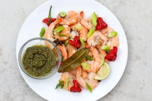Gambas para pelar y comer con sabor caribeño