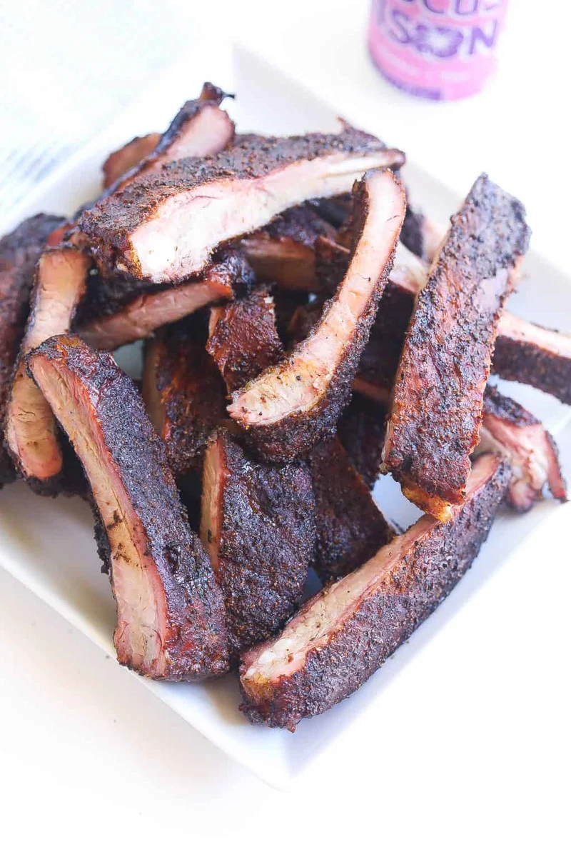 Dry Rubbed Slow Smoked Pork Spare Ribs