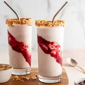 Peanut Butter and Jelly Milkshakes