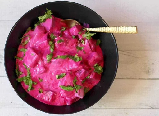Beet and Cucumber Raita