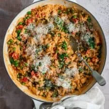Risotto de pollo y chorizo