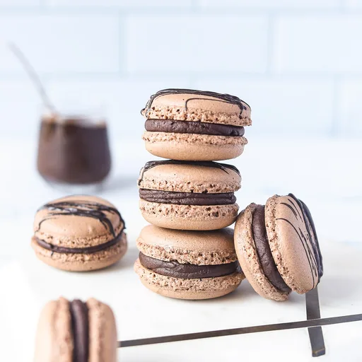 Chocolate Macarons with Salted Caramel Chocolate Ganache