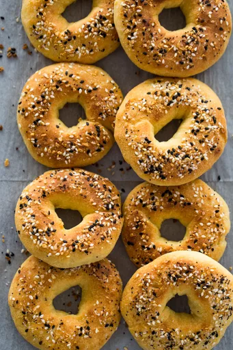 Bagels cetogénicos bajos en carbohidratos (masa Fathead)