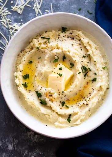 Puré de coliflor cremoso al ajillo