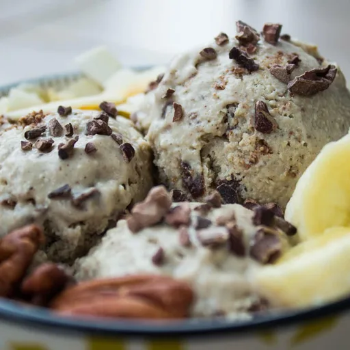 Helado de plátano, chocolate y dulce de azúcar (vegano y sin gluten)