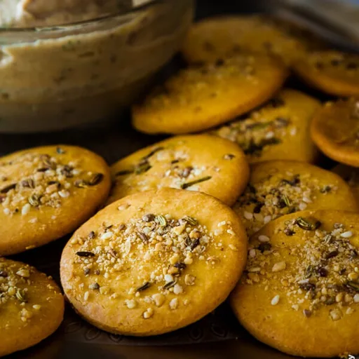Galletas crujientes de garbanzos con dukkah (veganas y sin gluten)