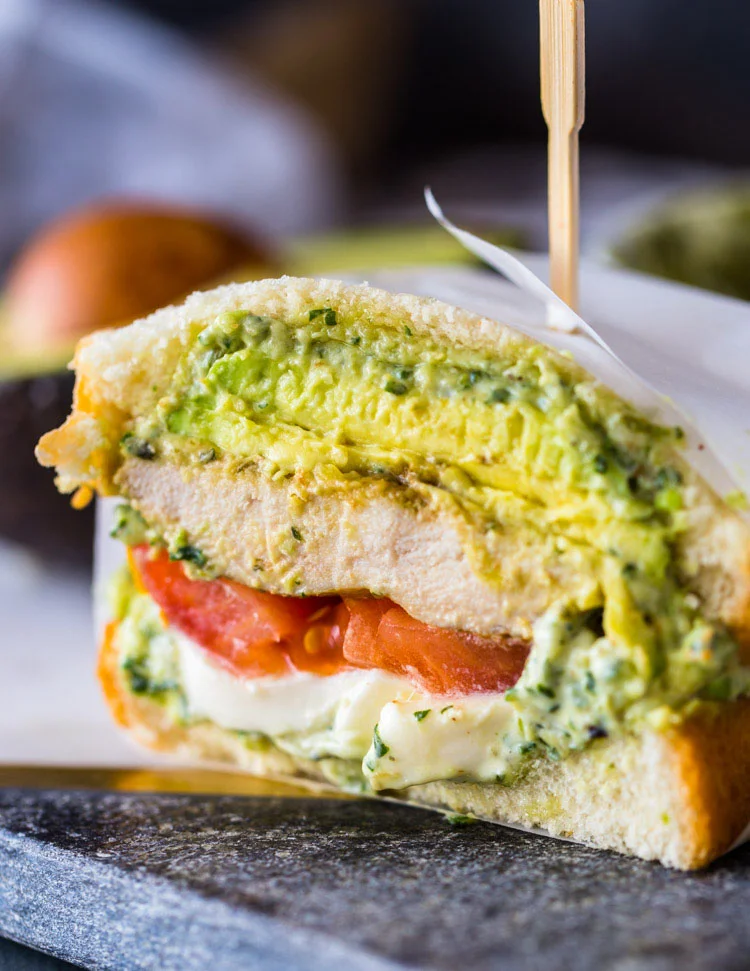 Pesto Chicken and Avocado Sandwiches