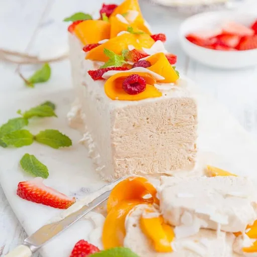 Receta de semifrío de mango y coco