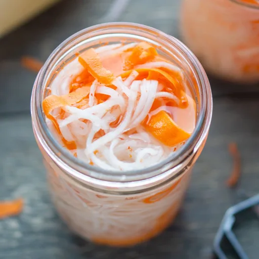 Zanahorias y nabo daikon encurtidos rápidos
