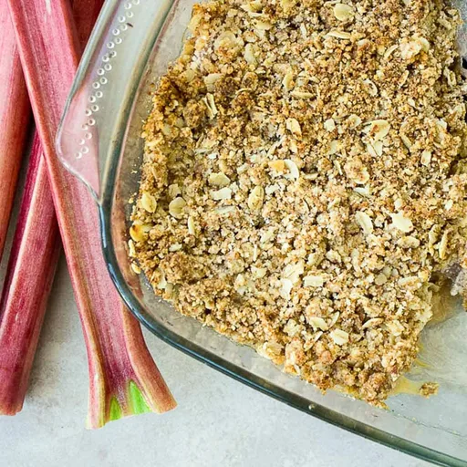 Rhubarb and Apple Crumble (vegan + gluten-free)