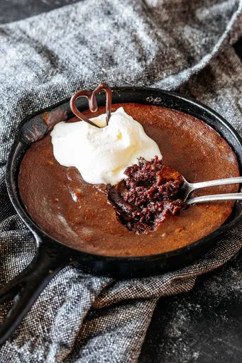 Keto Chocolate Molten Lava Skillet Cake for 2