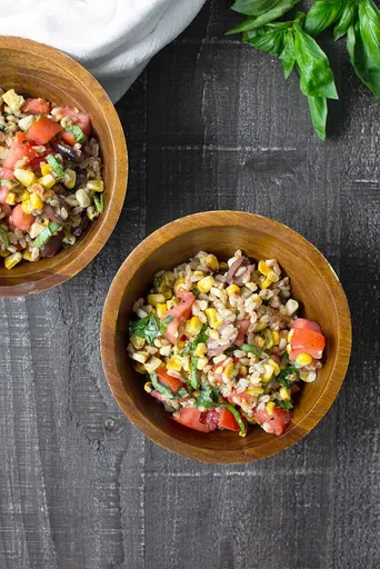 Grilled Corn and Farro Salad
