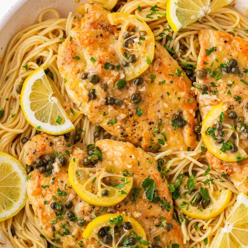 Pasta con Pollo Piccata