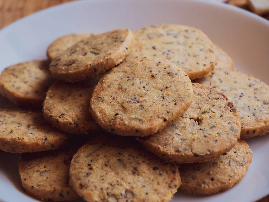 Cheddar Pecan Homemade Crackers