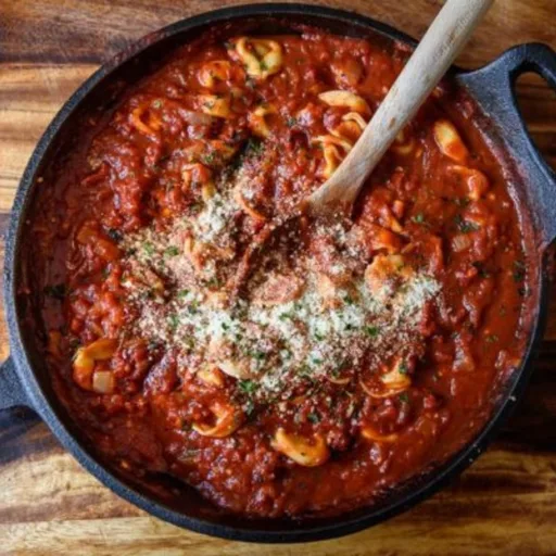 Tortellini con salsa de vino blanco y tomates secos