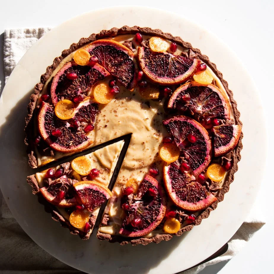 Chocolate Blood Orange Tart