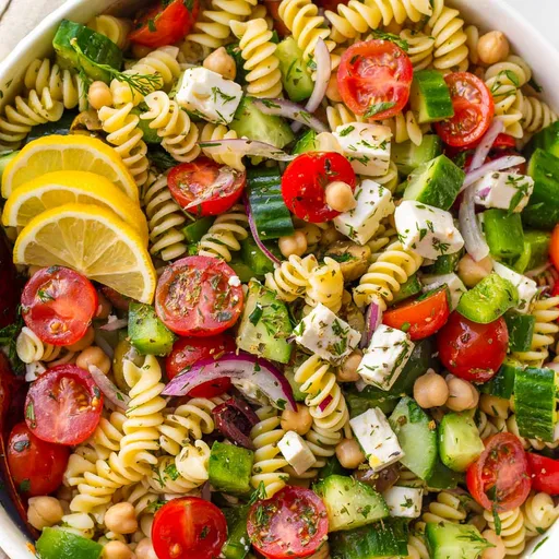 Ensalada de Pasta Griega Fácil