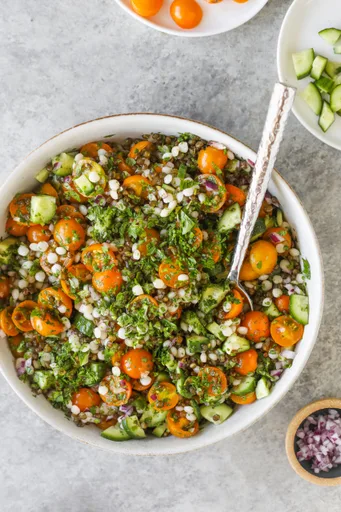 Crispy Lentil Tabbouleh with Couscous